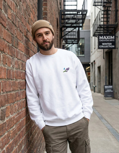 Flower Embrodiery Unisex Oversized Sweatshirt